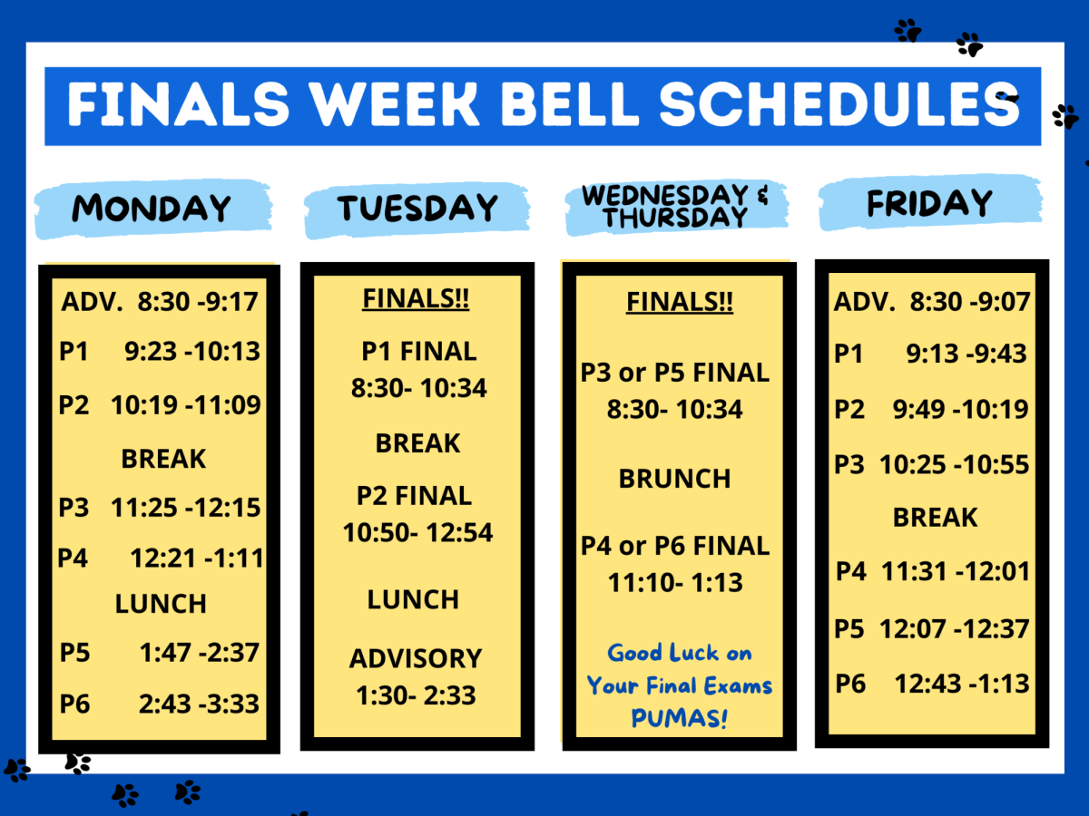 Finals week bell schedules